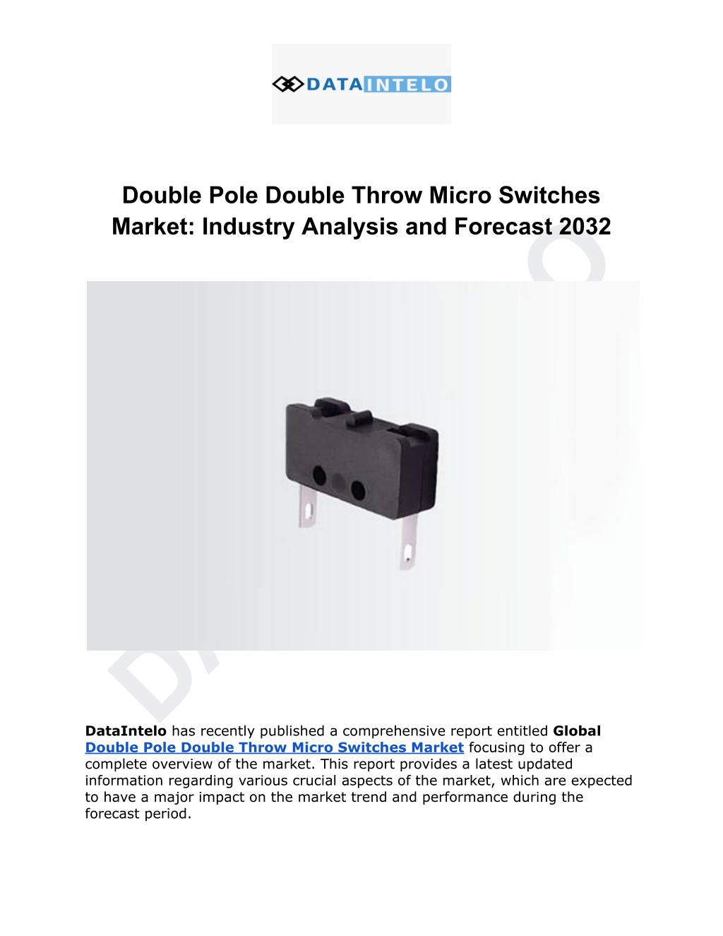 double pole double throw micro switches market l.w