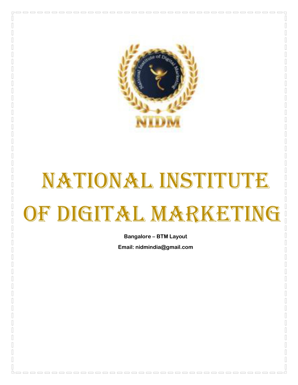 national institute of digital marketing email l.w