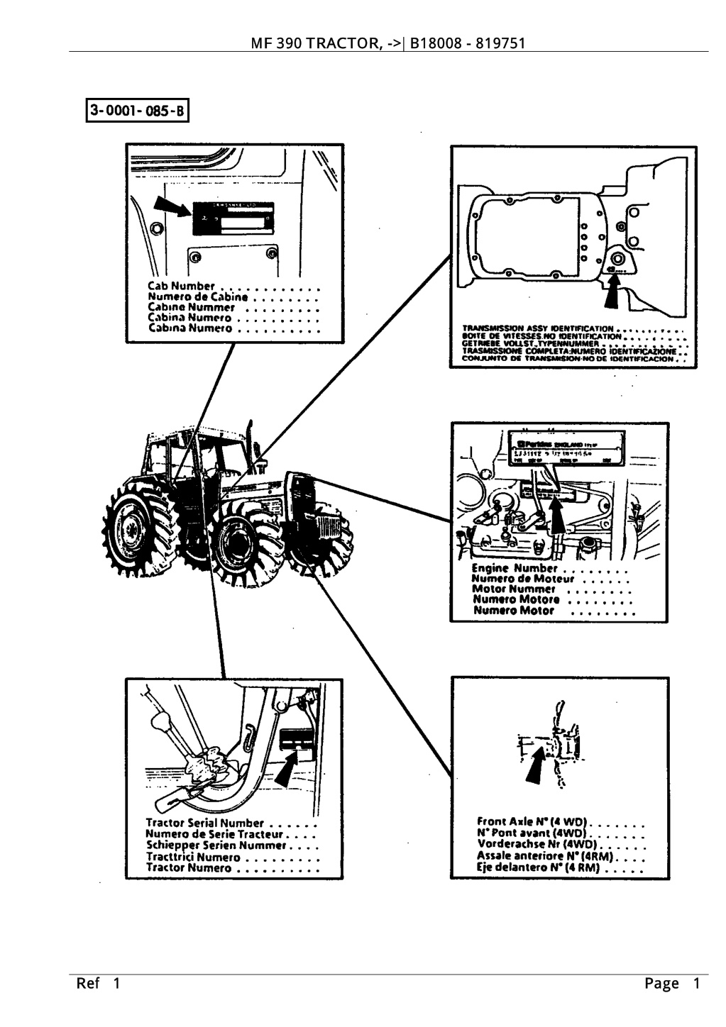 mf 390 tractor b18008 819751 mf 390 tractor l.w