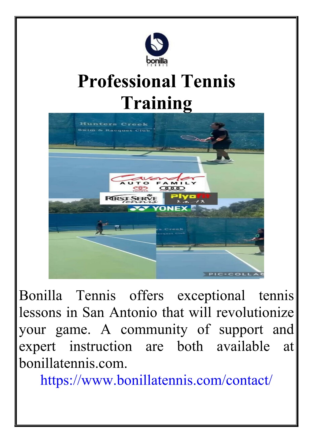 professional tennis training l.w