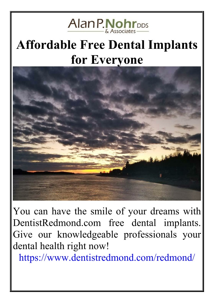 affordable free dental implants for everyone n.w