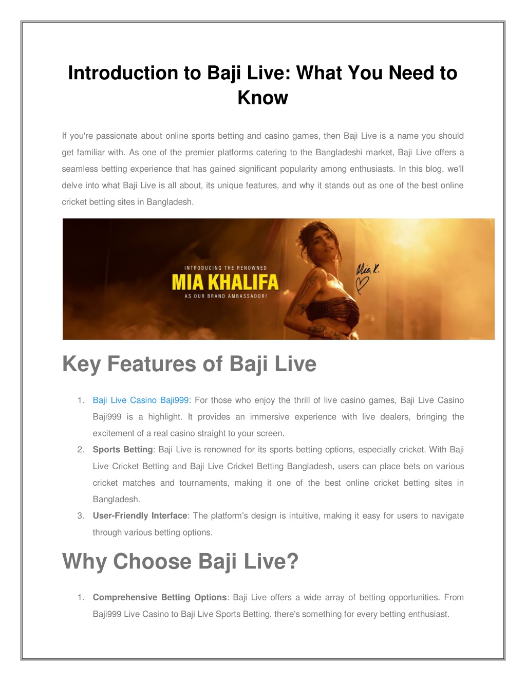 introduction to baji live what you need to know l.w