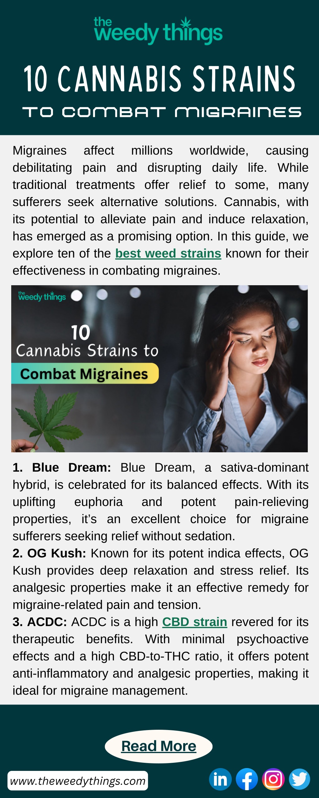 10 cannabis strains to combat migraines l.w