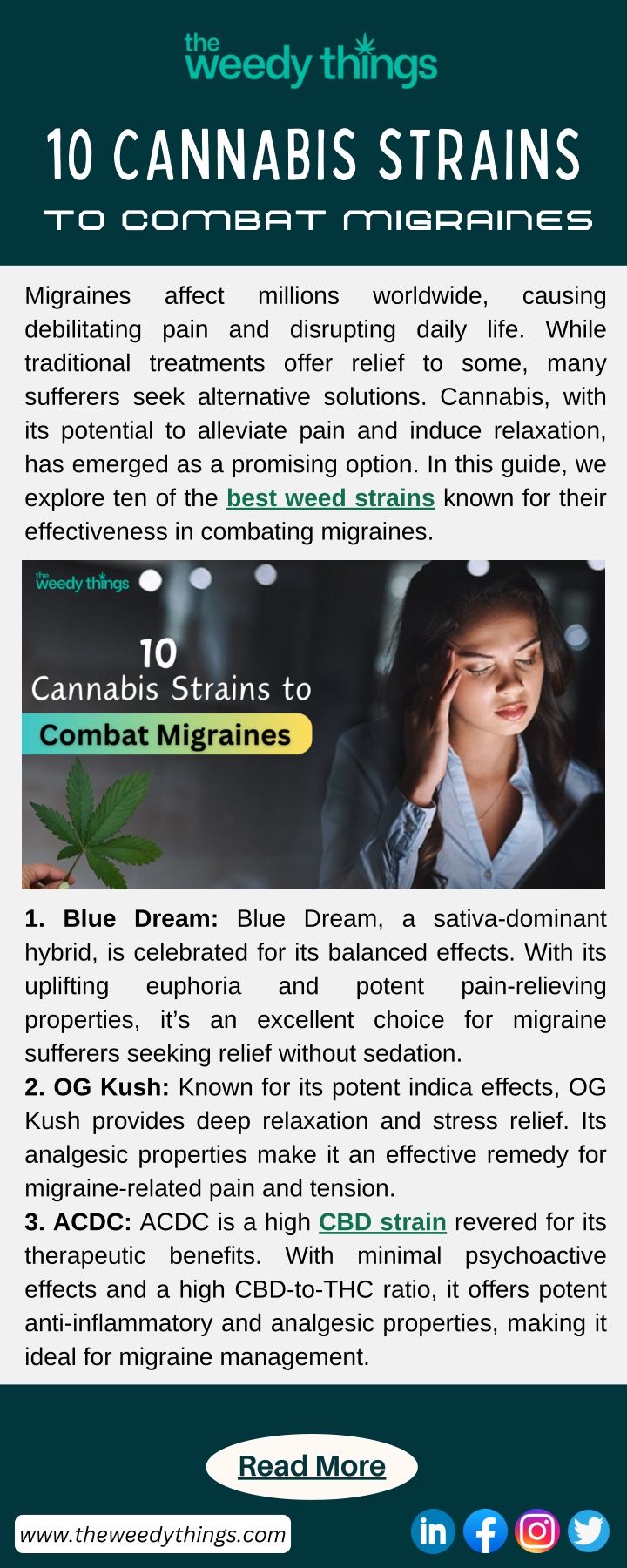 10 cannabis strains to combat migraines n.w