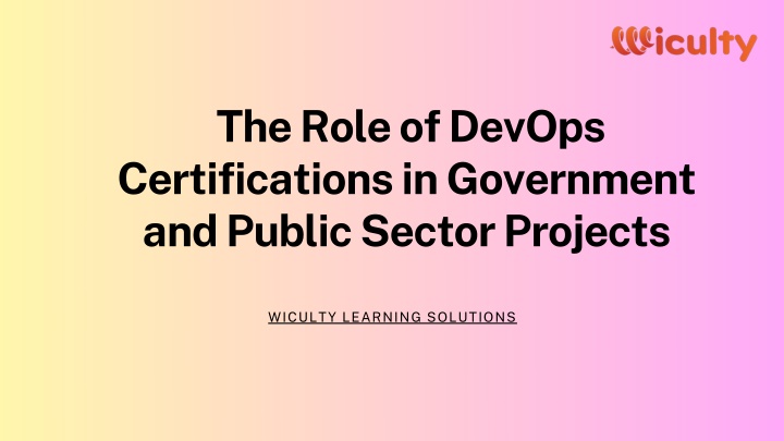 the role of devops certifications in government n.w