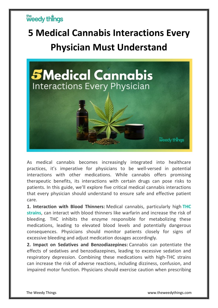 5 medical cannabis interactions every physician n.w