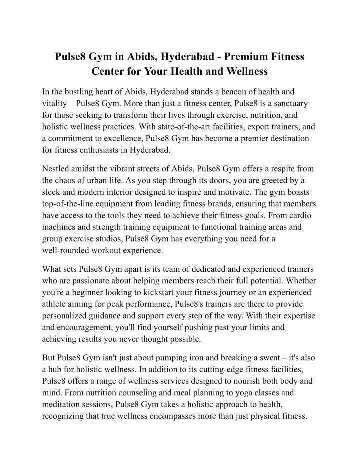 pulse8 gym in abids hyderabad premium fitness n.w