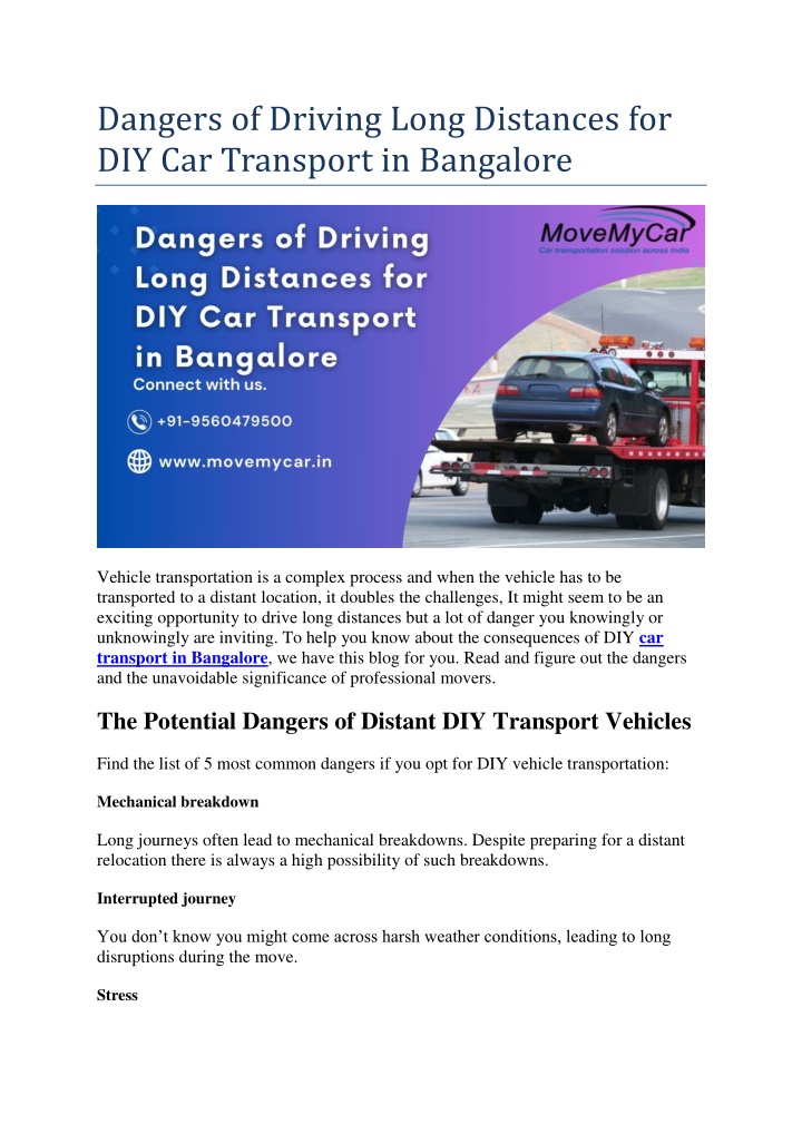 dangers of driving long distances n.w