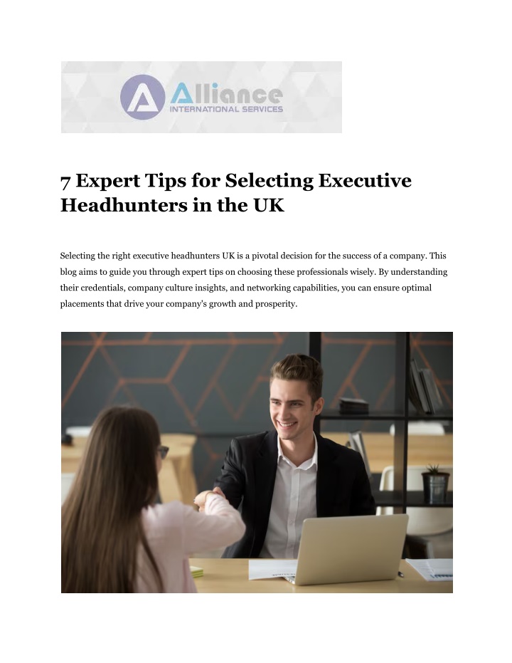7 expert tips for selecting executive headhunters n.w