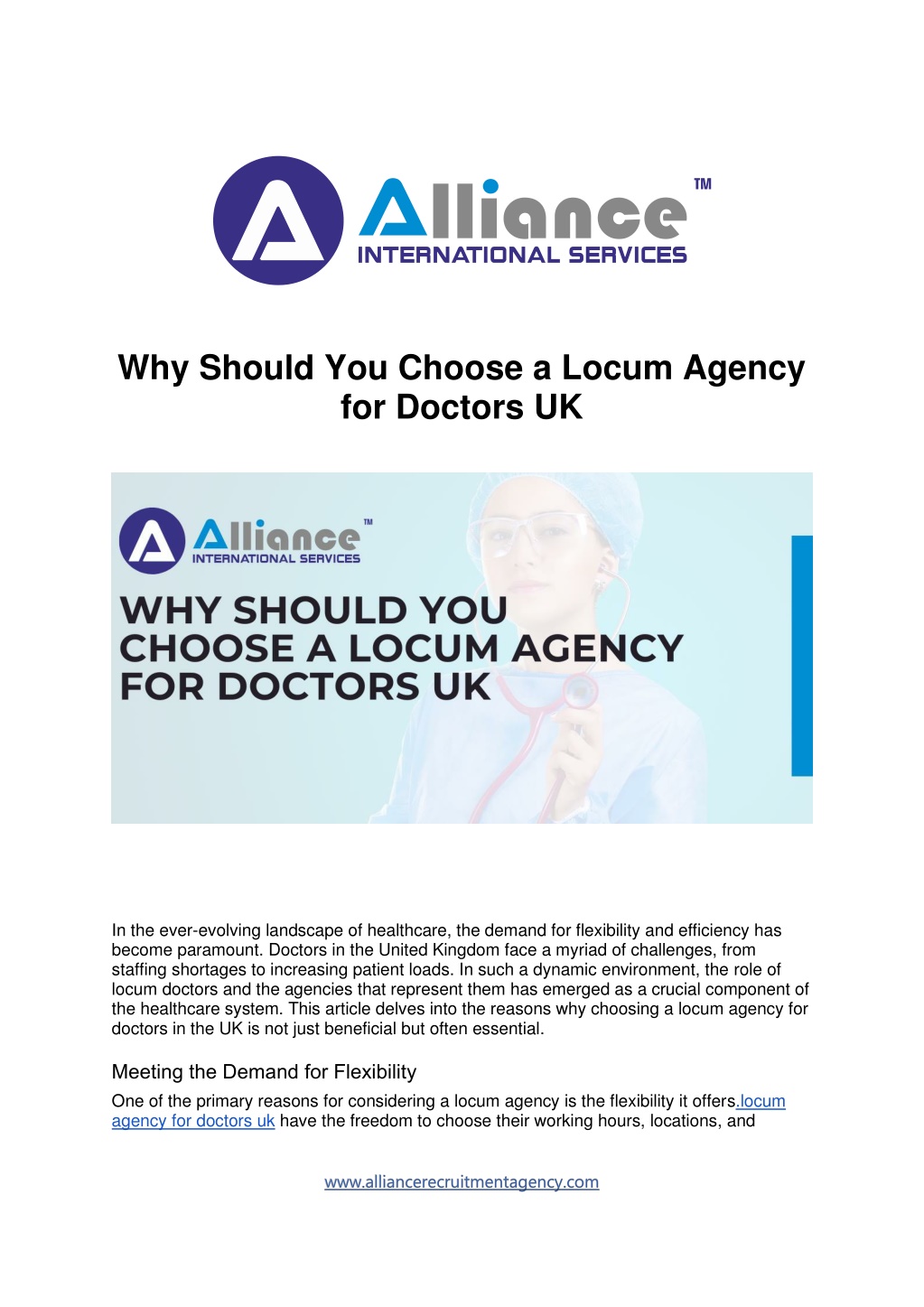 why should you choose a locum agency for doctors l.w