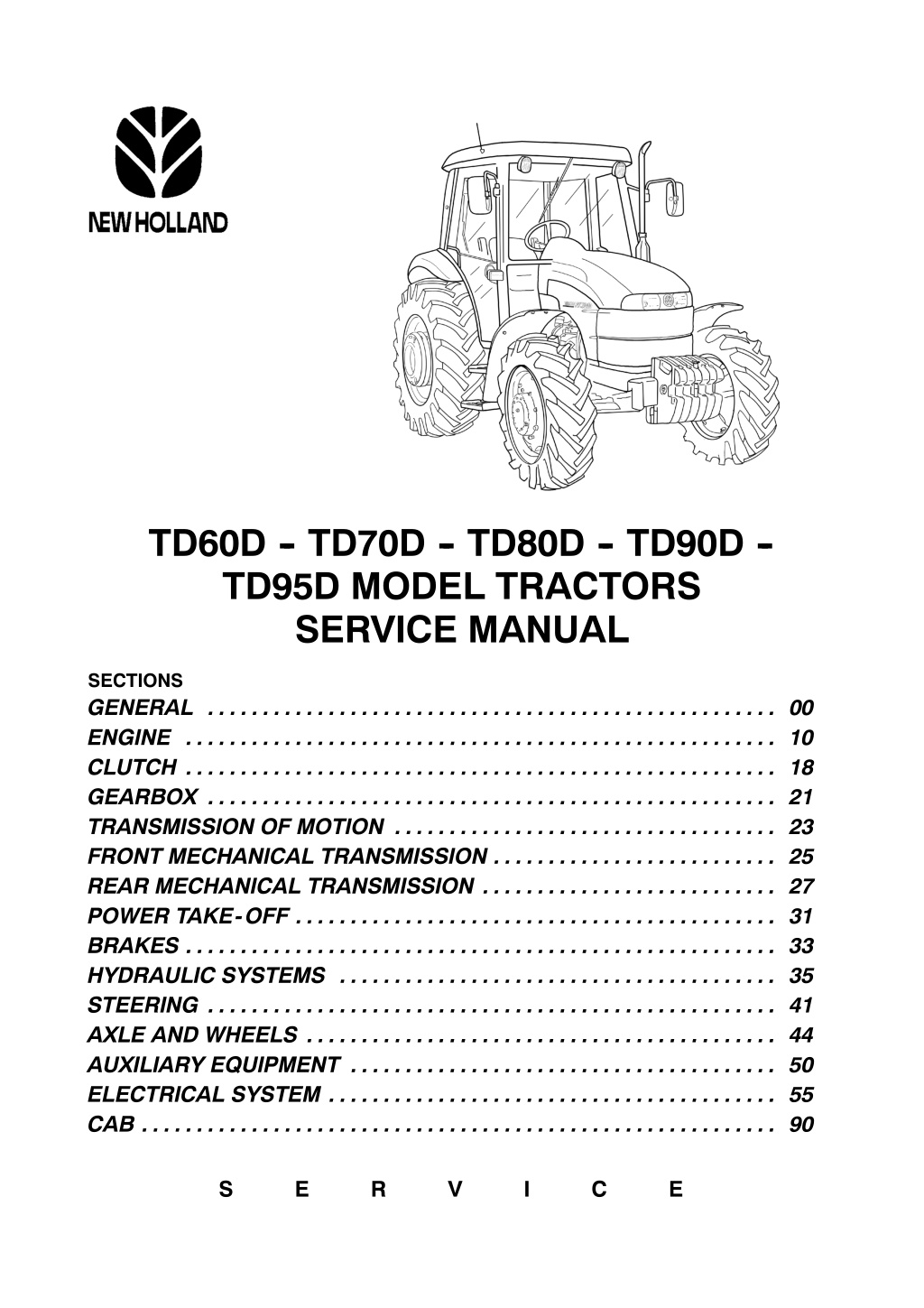 td60d td70d td80d td90d td95d model tractors l.w