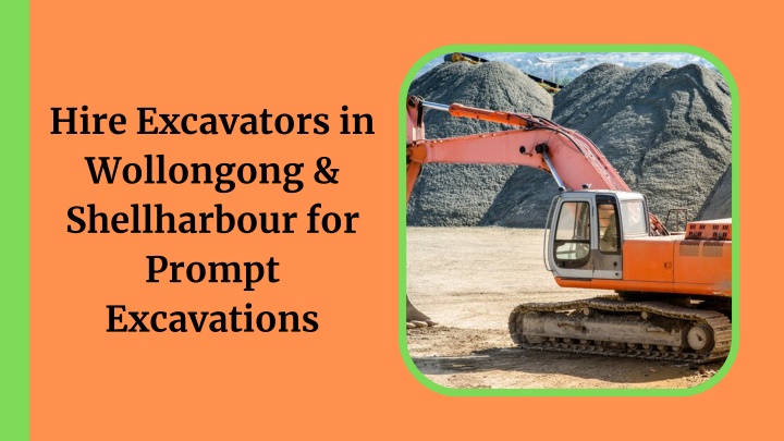 hire excavators in wollongong shellharbour n.w