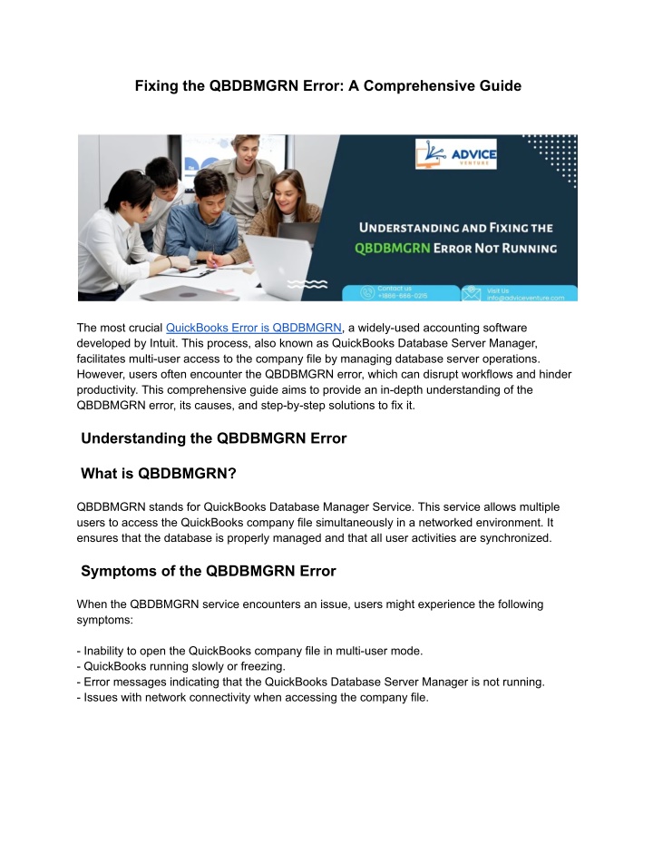fixing the qbdbmgrn error a comprehensive guide n.w
