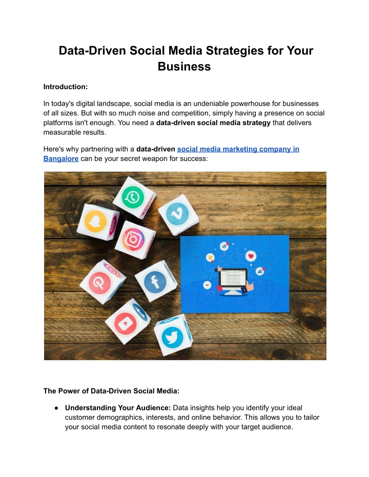 data driven social media strategies for your n.w