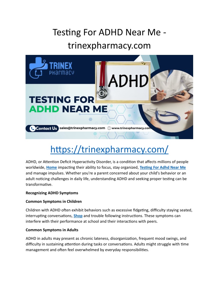 testing for adhd near me trinexpharmacy com n.w