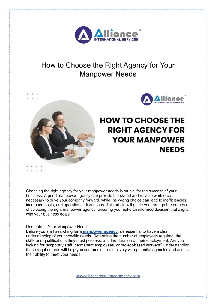 how to choose the right agency for your manpower n.w