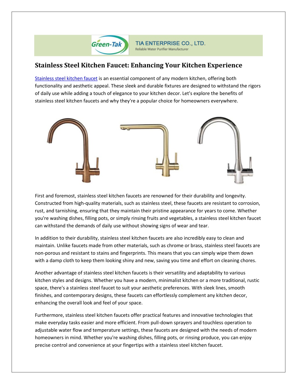 stainless steel kitchen faucet enhancing your l.w