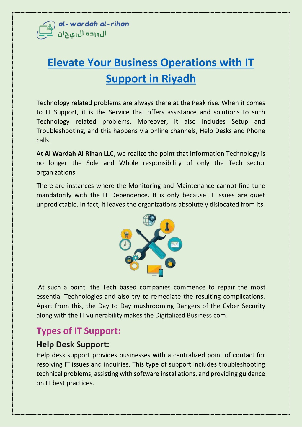 elevate your business operations with it support l.w