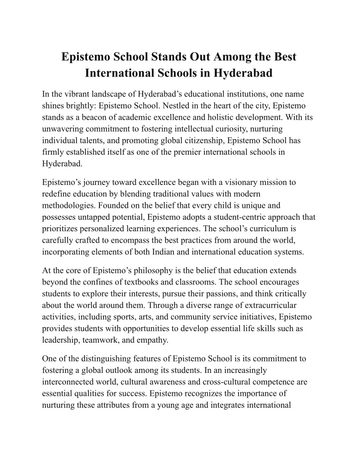 epistemo school stands out among the best n.w