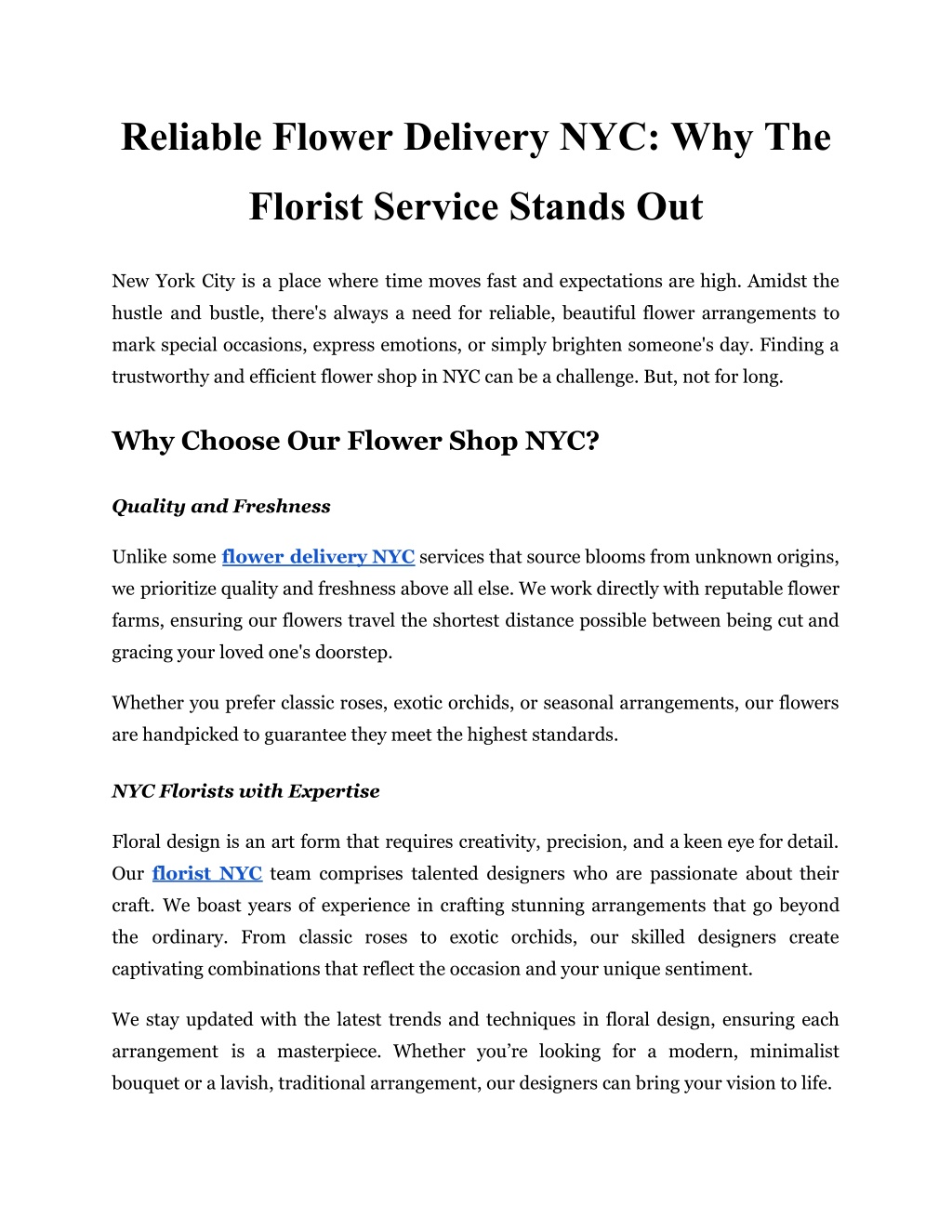 reliable flower delivery nyc why the l.w