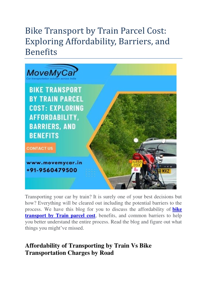 bike transport by train parcel cost exploring n.w